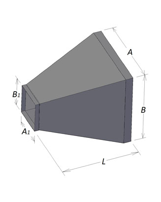 Площадь перехода прямоугольное на прямоугольное сечение
